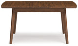 Lyncott Mustard/Brown Extension Dining Table w/ 6 Chairs - Ornate Home