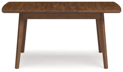 Lyncott Mustard/Brown Extension Dining Table w/ 6 Chairs - Ornate Home