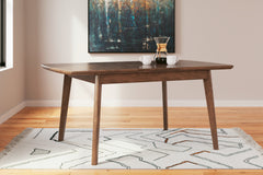 Lyncott Mustard/Brown Extension Dining Table w/ 6 Chairs - Ornate Home