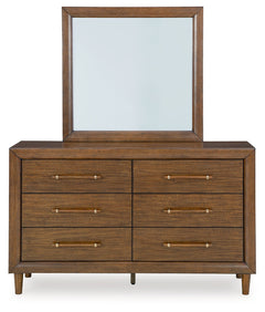 Lyncott Queen Upholstered Bedroom Set with Dresser and Mirror - Ornate Home