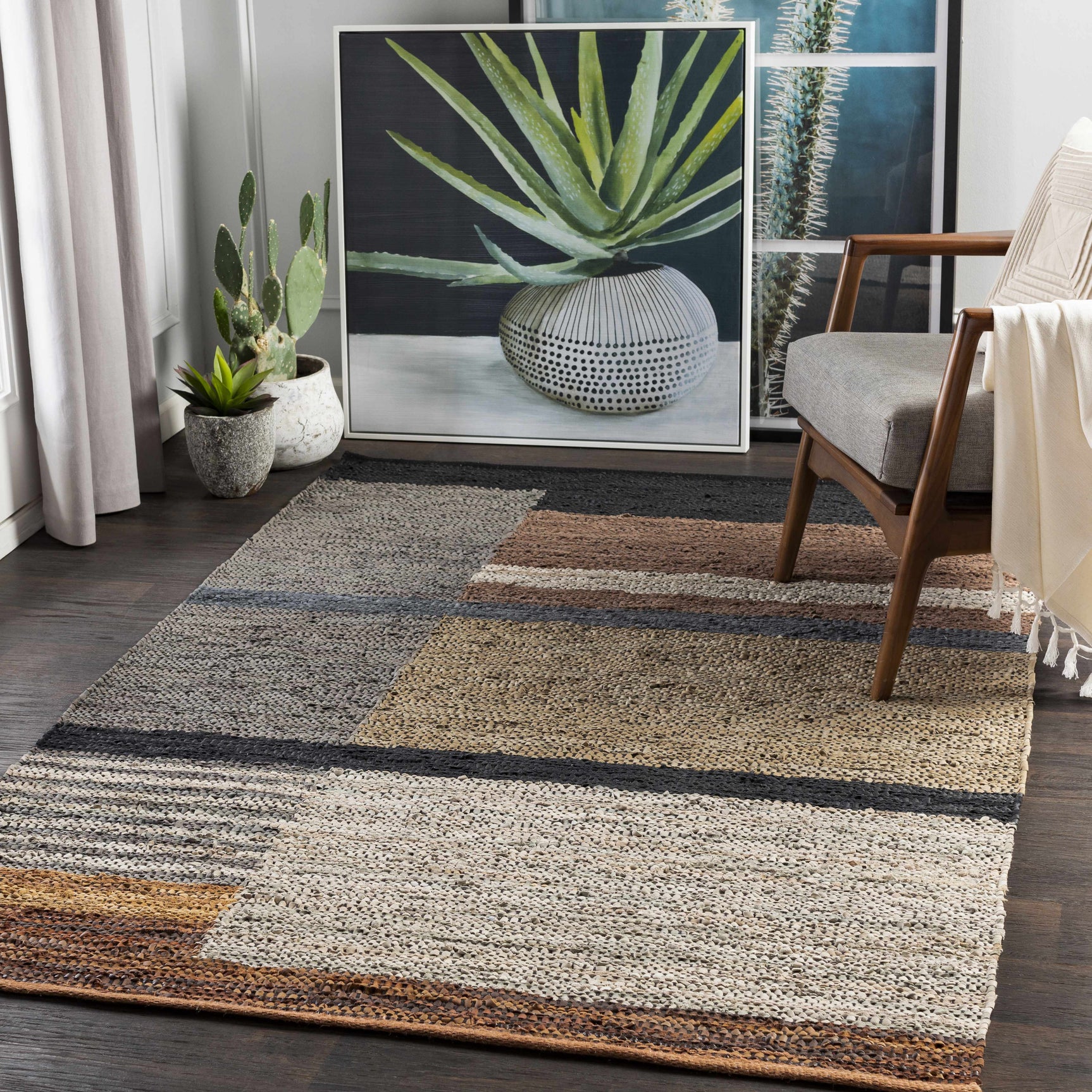 Lyndoch Leather Patchwork Rug - Ornate Home