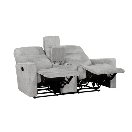 Lyndon Gray Double Reclining Loveseat - Ornate Home