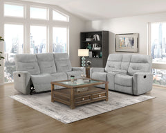 Lyndon Gray Double Reclining Loveseat - Ornate Home