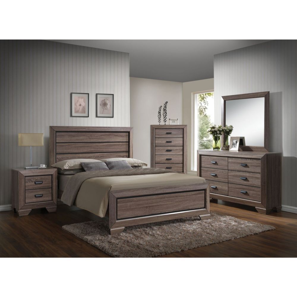 Lyndon King Panel Bed in Weathered Gray Grain - Ornate Home