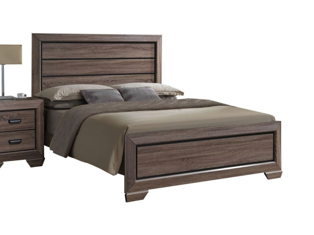 Lyndon King Panel Bed in Weathered Gray Grain - Ornate Home