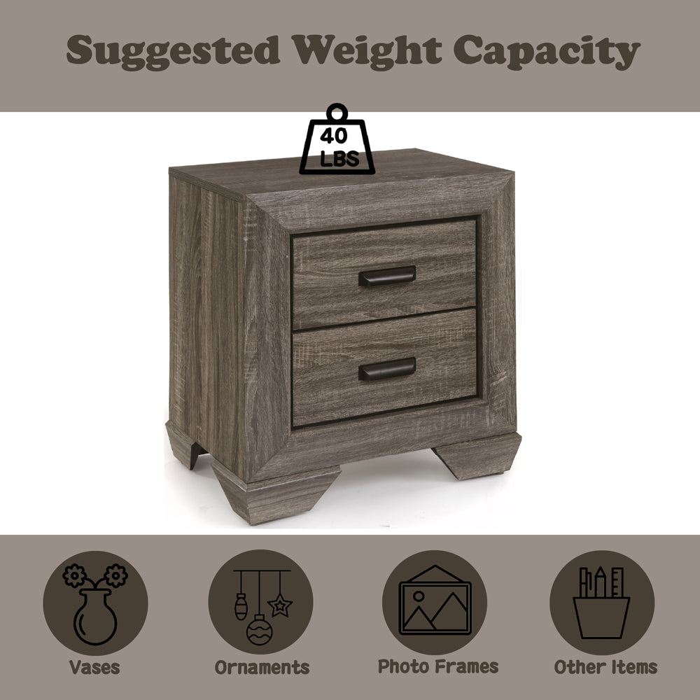 Lyndon Nightstand in Weathered Gray Grain 26023 - Ornate Home
