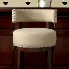 Lynsey Dark Oak/Beige 24" Bar Stool - Ornate Home
