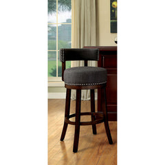 Lynsey Dark Oak/Gray 24" Bar Stool - Ornate Home
