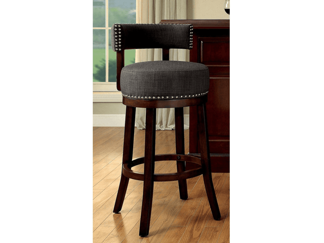 Lynsey Dark Oak/Gray 24" Bar Stool - Ornate Home