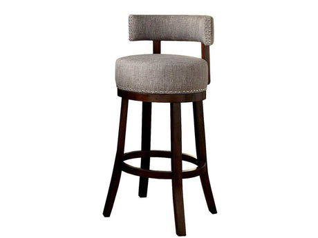 Lynsey Dark Oak/Light Gray Bar Stool (Set of 2) - Ornate Home