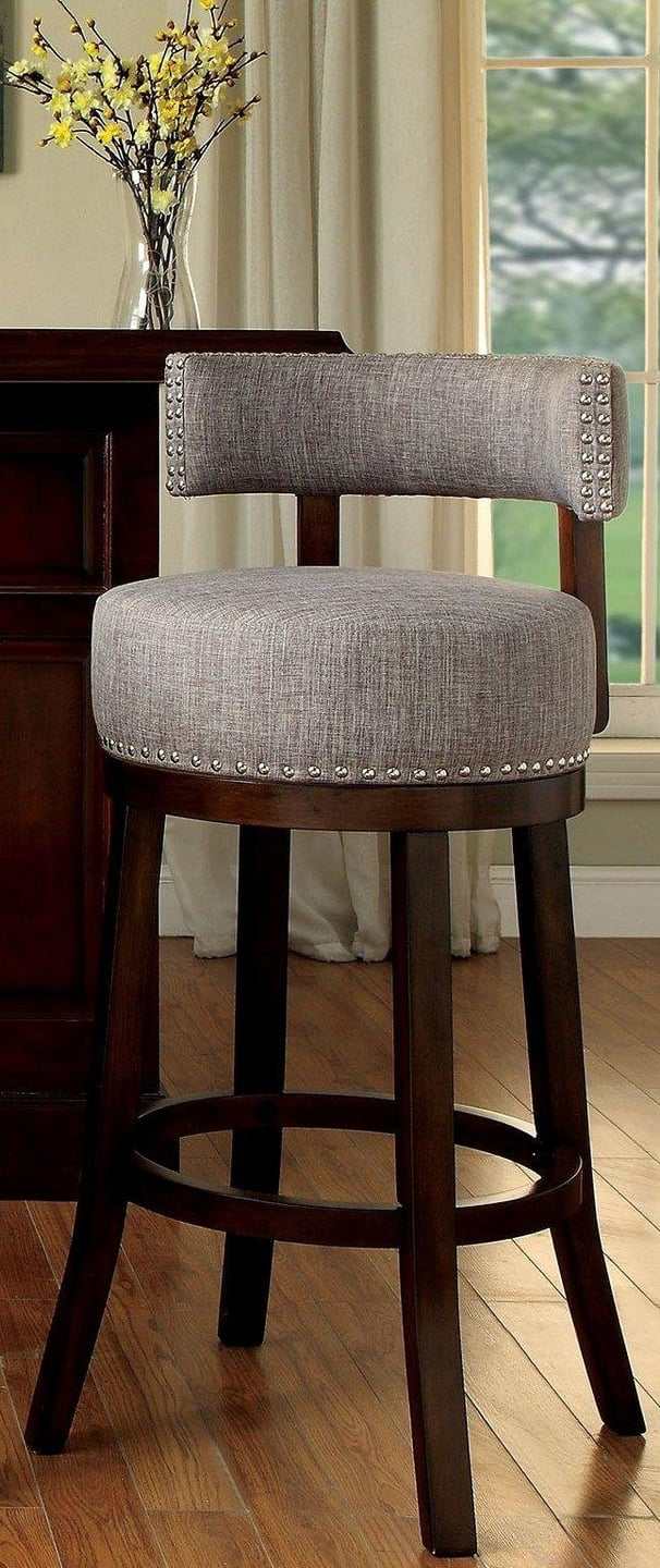 Lynsey Dark Oak/Light Gray Bar Stool (Set of 2) - Ornate Home