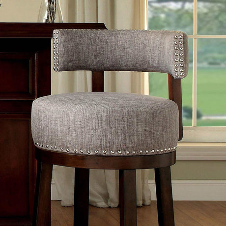 Lynsey Dark Oak/Light Gray Bar Stool (Set of 2) - Ornate Home