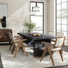 Lynx Carbon Black Dining Table - Ornate Home