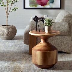 Lynx Woodtone Hourglass Accent Table - Ornate Home