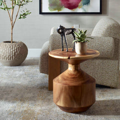 Lynx Woodtone Hourglass Accent Table - Ornate Home