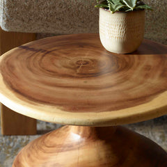Lynx Woodtone Hourglass Accent Table - Ornate Home