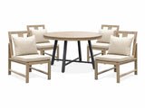 Lyon Black/Natural/Brown 5 Pc. Game Table Set w/ 4 Armless Chairs - Ornate Home