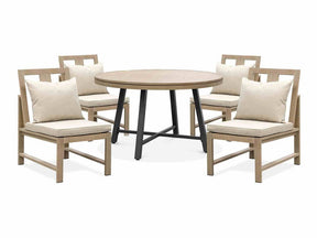 Lyon Black/Natural/Brown 5 Pc. Game Table Set w/ 4 Armless Chairs - Ornate Home