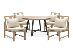 Lyon Gun Metal/Beige 7 Piece Patio Set - Ornate Home