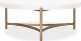 Lyon Ivory Round White Concrete and Metal Coffee Table - Ornate Home