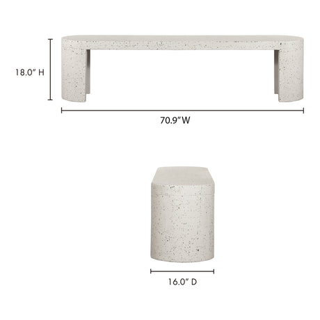 Lyon Light Grey Outdoor Bench - Ornate Home