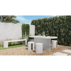 Lyon Light Grey Outdoor Stool - Ornate Home