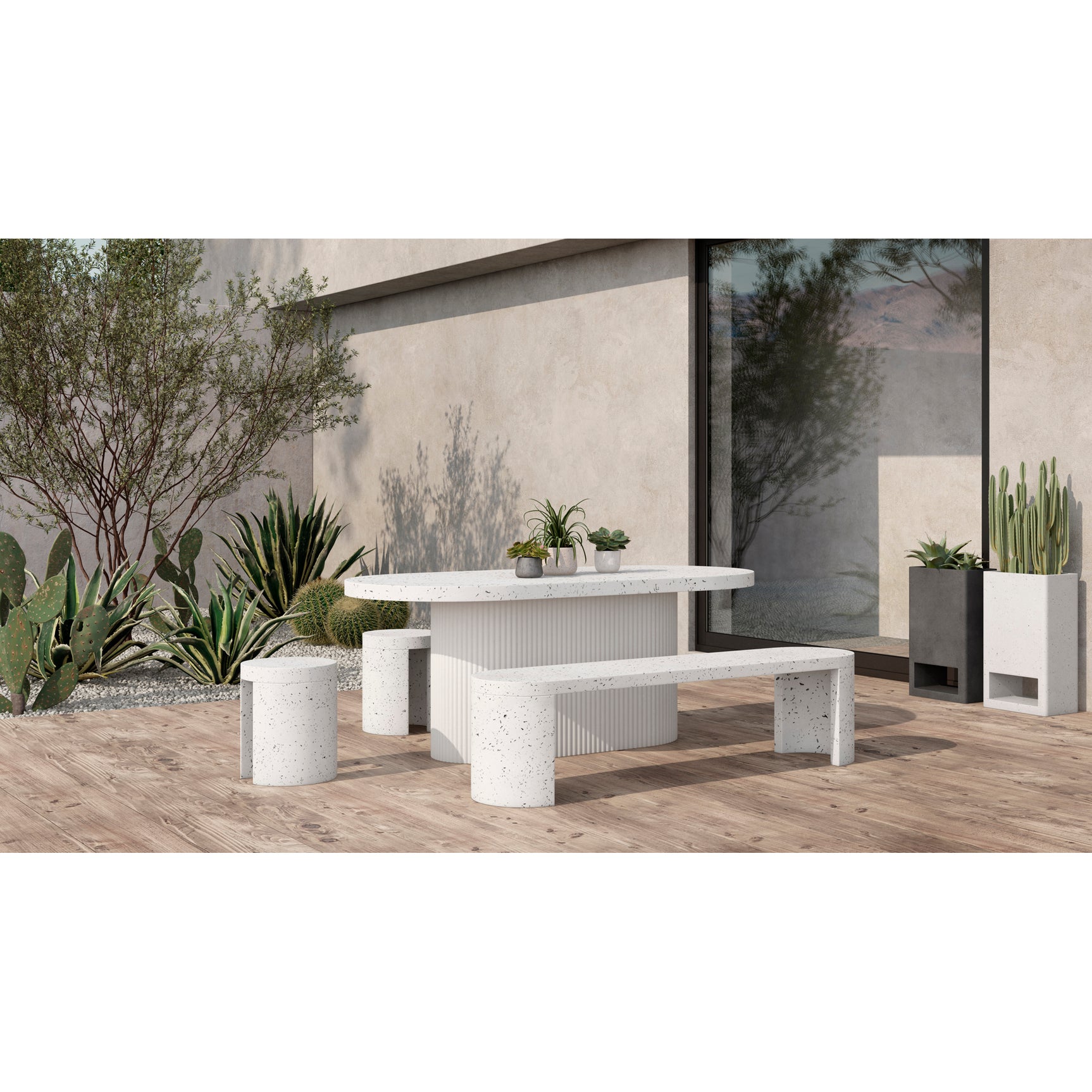 Lyon Light Grey Outdoor Stool - Ornate Home