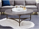 Lyon Round Natural Concrete and Metal Coffee Table - Ornate Home