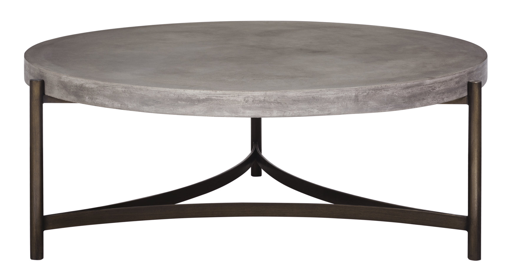 Lyon Round Natural Concrete and Metal Coffee Table - Ornate Home
