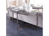 Lyon Semi-circular Natural Concrete and Metal Console Table - Ornate Home