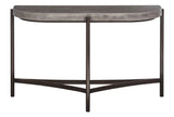 Lyon Semi-circular Natural Concrete and Metal Console Table - Ornate Home