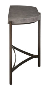 Lyon Semi-circular Natural Concrete and Metal Console Table - Ornate Home