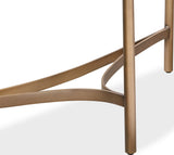 Lyon White/Brushed Bronze Semi-Circular Concrete and Metal Console Table - Ornate Home