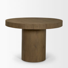 Lyonne Brown 42" Round Pedestal Dining Table