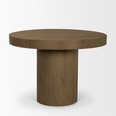 Lyonne Brown 42" Round Pedestal Dining Table