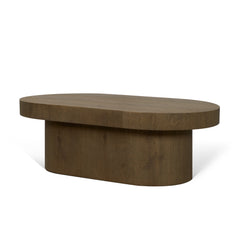 Lyonne Medium Brown Oblong Oak Wood Coffee Table