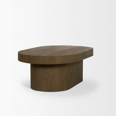 Lyonne Medium Brown Oblong Oak Wood Coffee Table