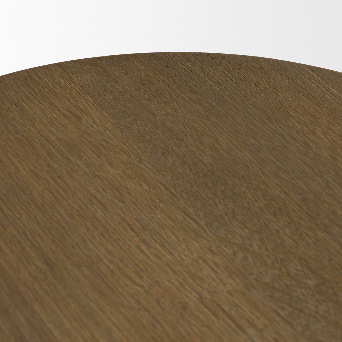 Lyonne Medium Brown Round Oak Wood Pedestal Side Tables