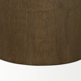 Lyonne Medium Brown Round Oak Wood Pedestal Side Tables