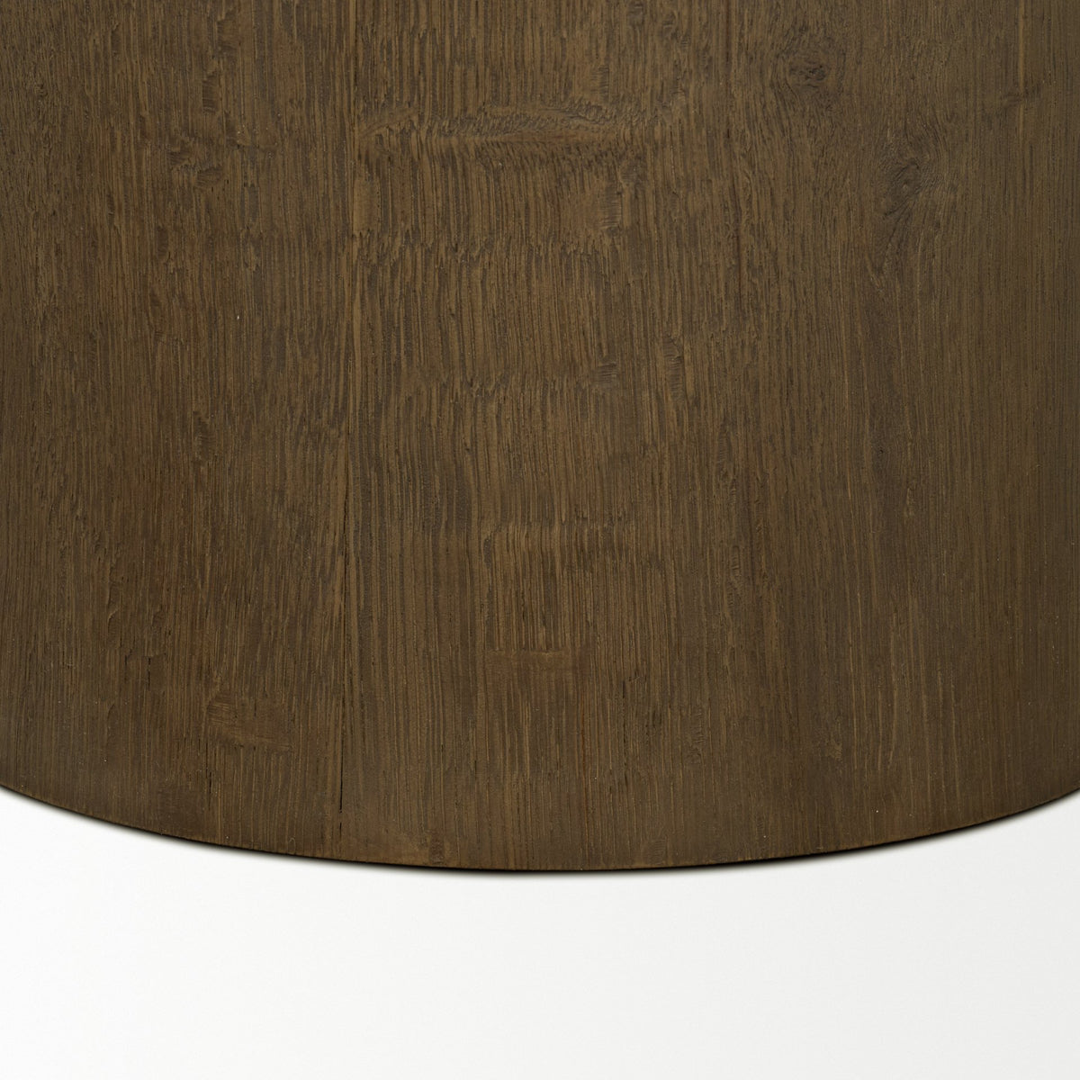 Lyonne Medium Brown Round Oak Wood Pedestal Side Tables