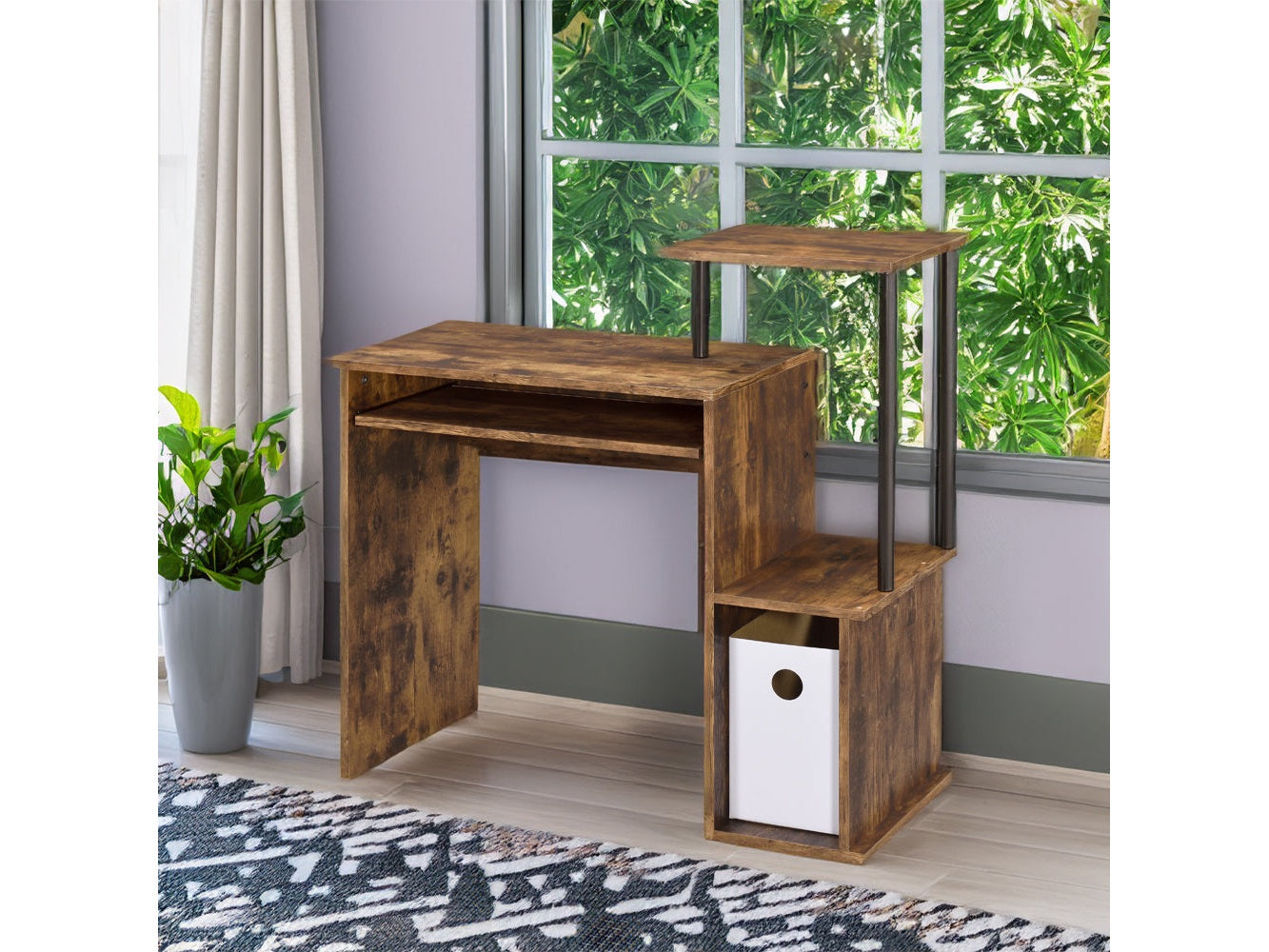 Lyphre Oak  Computer Desk - Ornate Home