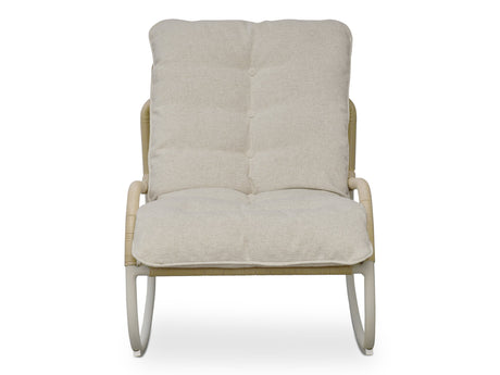 Lyra Beige Outdoor Rocking Chair - Ornate Home