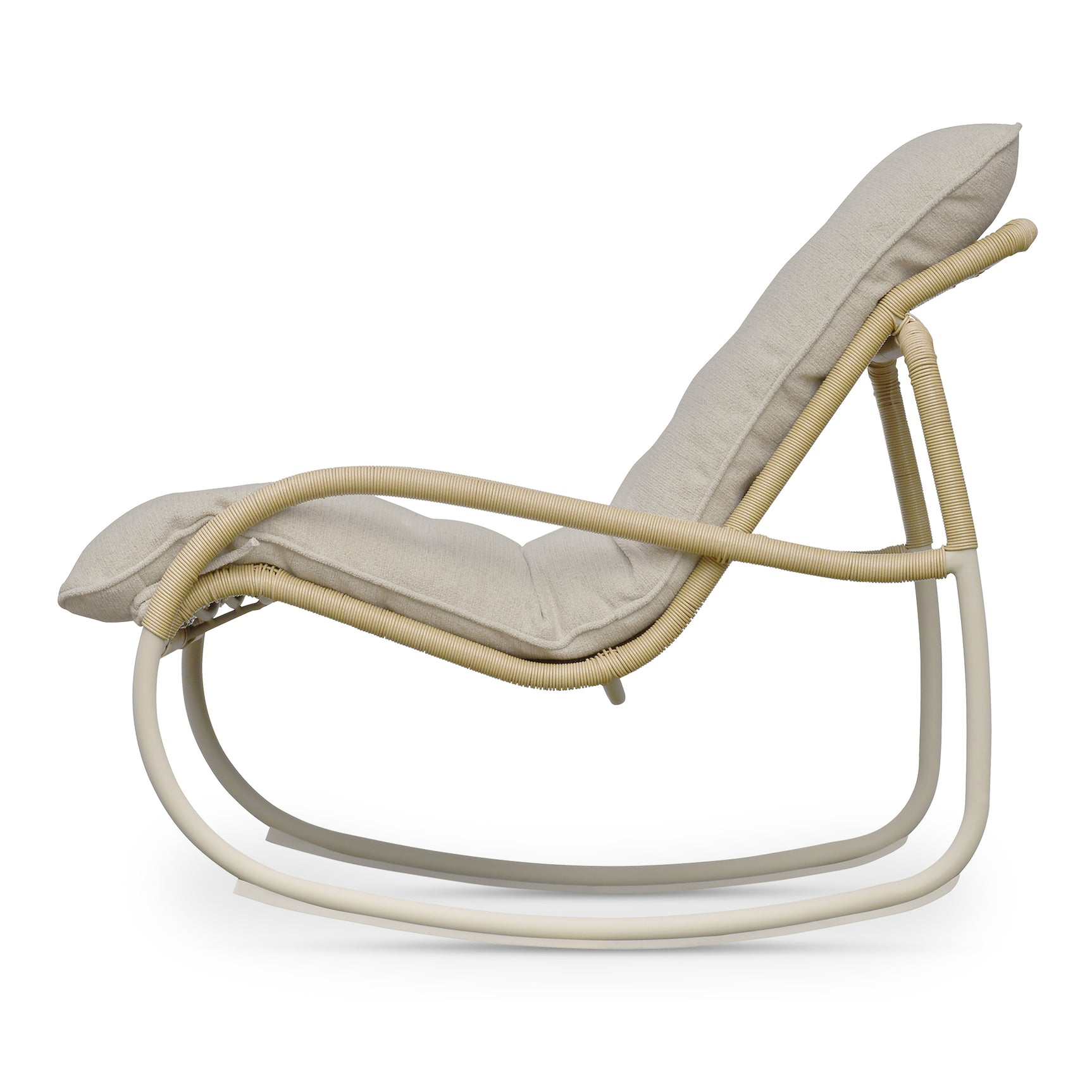 Lyra Beige Outdoor Rocking Chair - Ornate Home