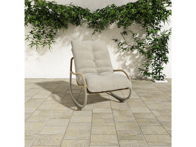 Lyra Beige Outdoor Rocking Chair - Ornate Home