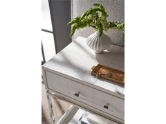 Lyra Gray/Polished Nickel Nightstand - Ornate Home