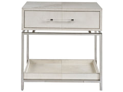 Lyra Gray/Polished Nickel Nightstand - Ornate Home