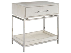 Lyra Gray/Polished Nickel Nightstand - Ornate Home