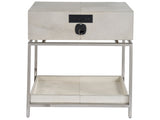 Lyra Gray/Polished Nickel Nightstand - Ornate Home