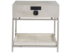Lyra Gray/Polished Nickel Nightstand - Ornate Home