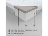 Lyra White 10" Copper-Infused Memory Foam Mattress Display Cube - Ornate Home